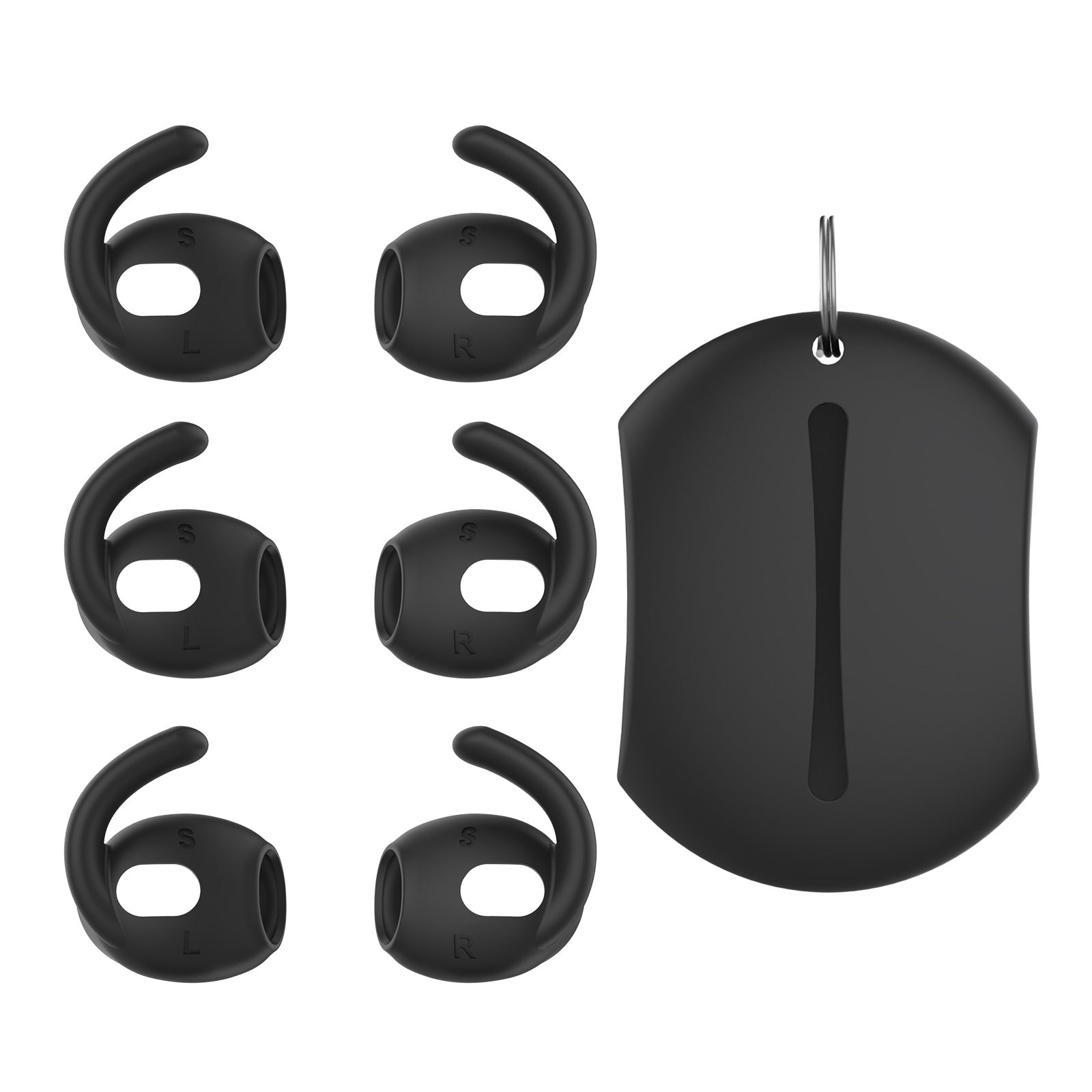 AHASTYLE PT60-3 3 Pairs Ear Hooks for AirPods 3 Anti-Skid Earhook Design Silicone Ear Tips with Storage Box (Size: S) AHASTYLE PT60-3 3 Pairs Ear Hooks for AirPods 3 Anti-Skid Earhook Design Silicone Ear Tips with Storage Box (Size: S)